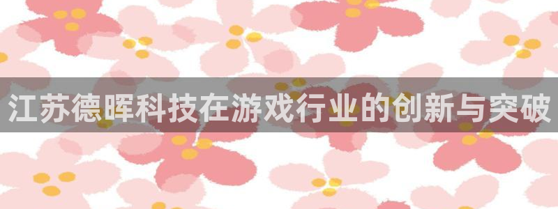江苏德晖科技在游戏行业的创新与突破